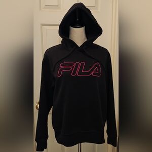 FILA Midweight Fleece Embroidered Logo Pullover Hoodie.